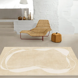 modern minimalistic rug luxury european woven rectangle carpet non slip close-up