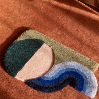 irregular carpet art italian luxury rug abstract design non-slip feature close-up