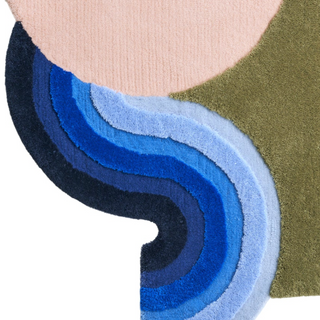irregular carpet art italian luxury rug abstract design non-slip feature angle view