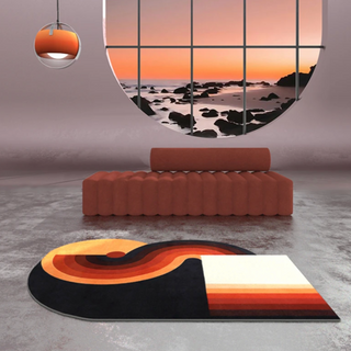 irregular carpet art italian luxury rug abstract designer floor covering front view