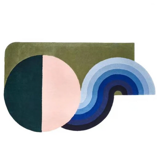 irregular carpet art italian luxury rug abstract design non-slip feature front view