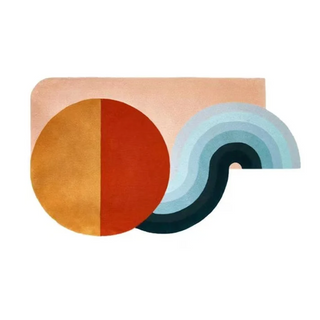 irregular carpet art italian luxury rug abstract design polyester close-up