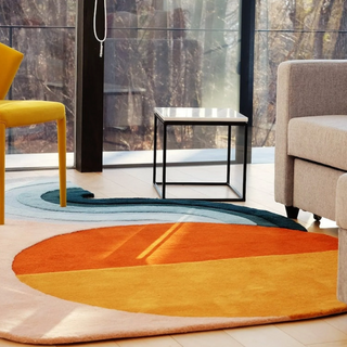 irregular carpet art italian luxury rug abstract design polyester front view
