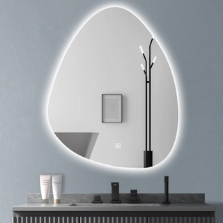LED smart touch control bathroom mirror front view