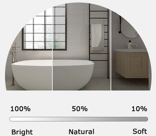 LED copper glass defogging smart bathroom mirror angle view
