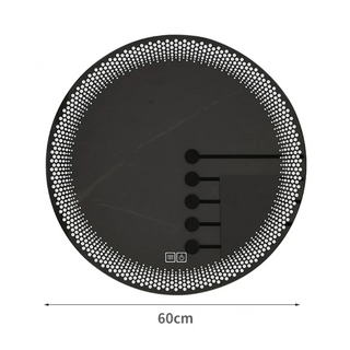 LED round adjustable smart bathroom mirror close-up detail