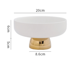 luxury ceramic bowl earthworks handcrafted french high footed porcelain fruit dish top view