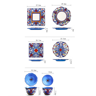 ceramic dinnerware set earthworks hand-painted plates artisan porcelain bowls amalfi coast feature view
