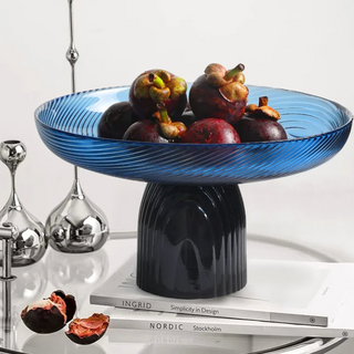 crystal glass bowl earthworks handcrafted luxury dining fruit bowl elegant tableware top view