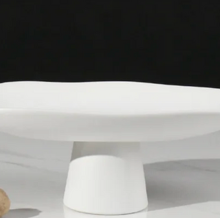 resin fruit plate earthworks handcrafted italian resin elegant white serveware angle view