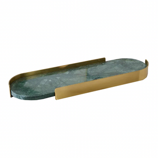 marble stone tray earthworks rounded golden border eco-friendly stone close-up