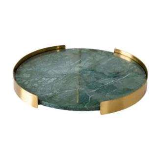 marble stone tray earthworks rounded golden border eco-friendly stone detail