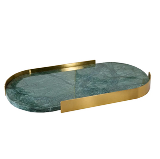 marble stone tray earthworks rounded golden border eco-friendly stone angle view