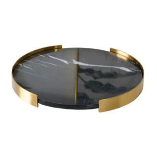 marble stone tray earthworks rounded black gold border eco-friendly artisan lifestyle view