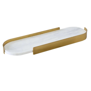golden marble stone tray earthworks handcrafted serving gold border angle view