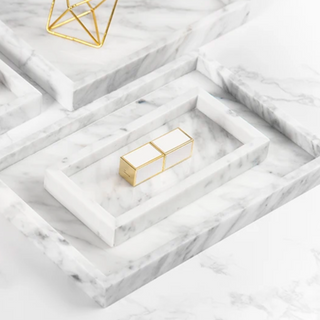 marble storage tray earthworks european minimalist round handcrafted stone organizer set view
