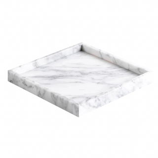 marble storage tray earthworks european minimalist round handcrafted stone organizer side view