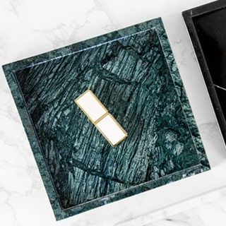 marble storage tray earthworks european minimalist round handcrafted stone tray green lifestyle view