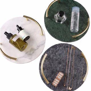 marble stone tray earthworks luxury round minimalist handcrafted storage set view