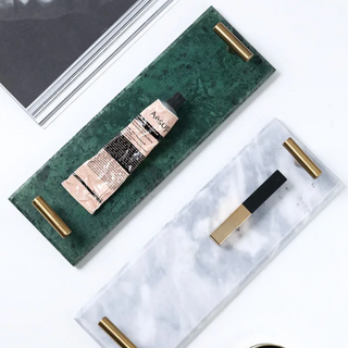 marble storage tray earthworks elongated luxury minimalist handcrafted stone tray angle view