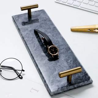 marble storage tray earthworks elongated luxury minimalist handcrafted stone tray product view