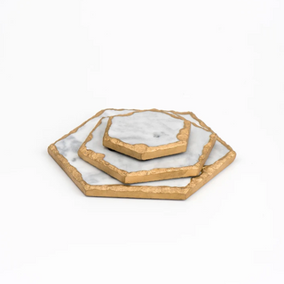 gold edge marble tray earthworks handcrafted european marble serving tray eco-friendly stone alternate view