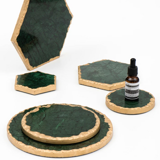gold edge marble tray earthworks handcrafted eco-friendly stone tray luxury finish product view