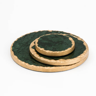 gold edge marble tray earthworks handcrafted eco-friendly stone tray luxury finish alternate view
