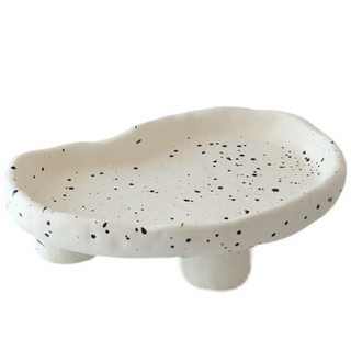 resin organic tray earthworks handcrafted tall feet eco-friendly serving 14x20cm front view