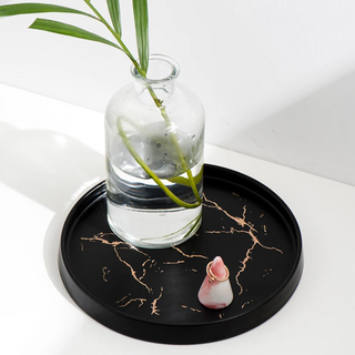 marble ceramic tray earthworks handcrafted eco-friendly decorative trinket dish angle view