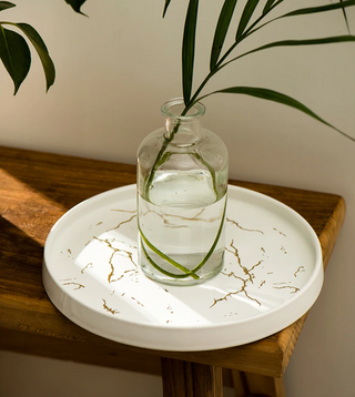 marble ceramic tray earthworks handcrafted eco-friendly decorative trinket dish lifestyle view