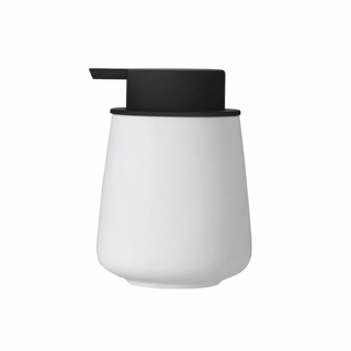 elegant ceramic soap dispenser 300ml durable bottle bathroom decor side view