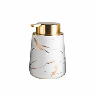 marble luxe ceramic soap dispenser 400ml elegant bathroom accessory front view