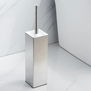 stainless steel toilet brush brushed finish holder bathroom side view