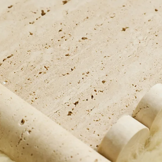 travertine stone tray earthworks luxury handcrafted italian artisan 31x25cm detail