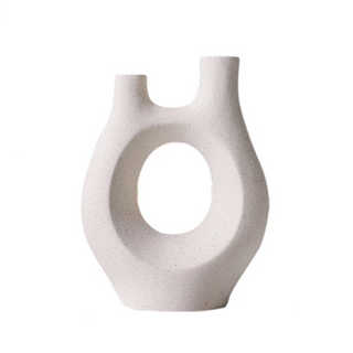 scandinavian ceramic vase handcrafted porcelain organic design modern minimalist decor front view