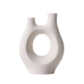 scandinavian ceramic vase handcrafted porcelain organic design modern minimalist decor side view