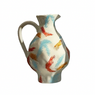 painted ceramic vase handcrafted resin art vase noella martinez front view