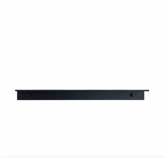 black electroplated aluminum wall shelf kitchen storage minimalist organizer angle view