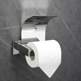 covered toilet roll holder chrome bathroom accessories rust resistant stainless steel close-up