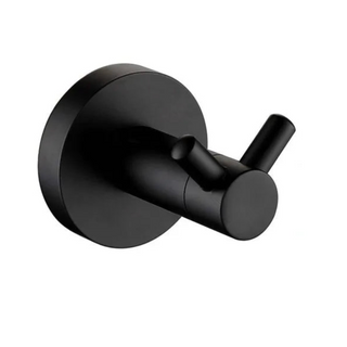 black double hook matte black brushed copper bathroom minimalist design close-up