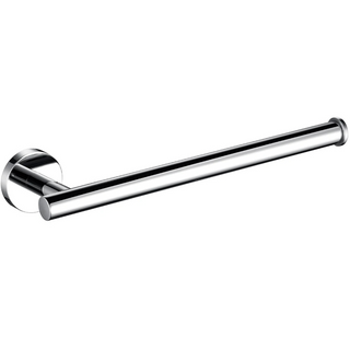 silver brushed polished stainless steel modern bathroom towel rack hardware detail