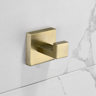 brushed gold hook modern bathroom towel hook 304 stainless steel wall mount close-up