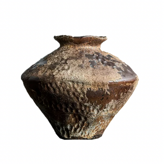 vintage ceramic vase handcrafted porcelain rustic home decor earthworks front view