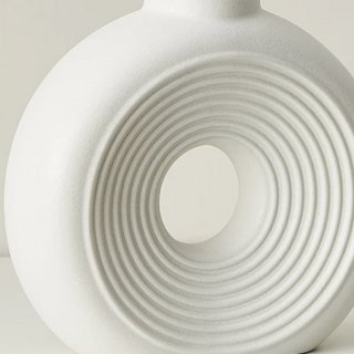 minimalist oval vase ceramic porcelain set scandi luxury home decor side view