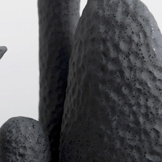 ceramic vase handcrafted italian artisan charcoal black modern minimalist design angle view