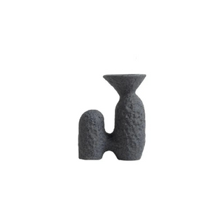 ceramic vase handcrafted italian artisan charcoal black modern minimalist design top view