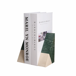 natural marble bookends handcrafted indian green stone decor travertine accents close-up