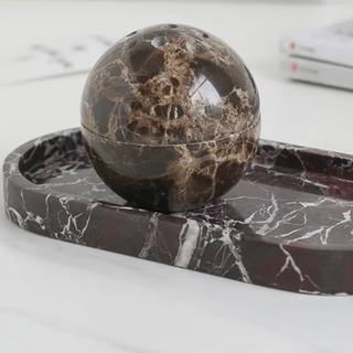 marble stone diffuser earthworks handcrafted aroma diffuser set incense burner tray top view