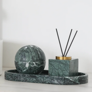 marble stone diffuser handcrafted aroma diffuser set incense burner tray top view